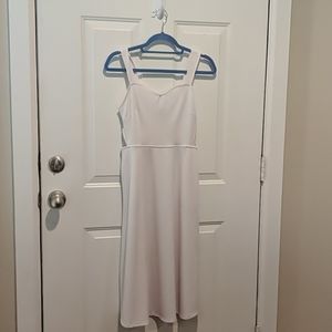White midi dress with pockets